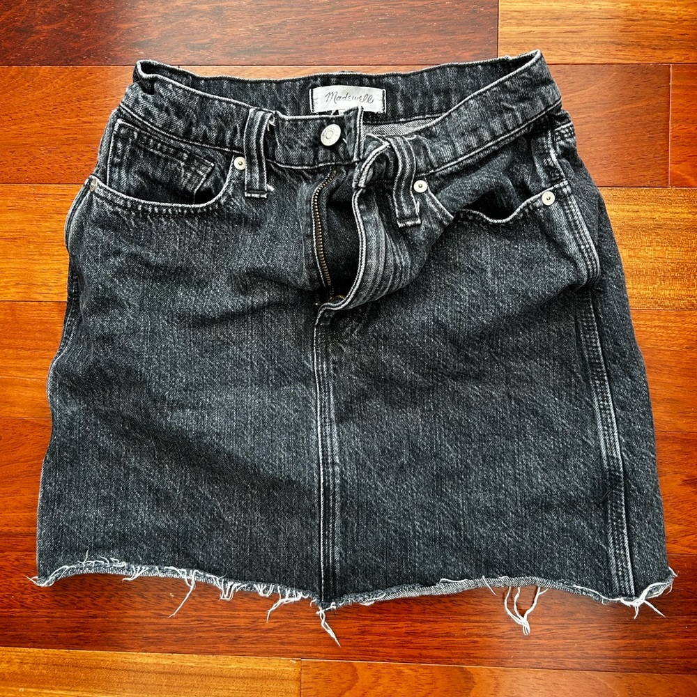 Madewell Black Denim Skirt